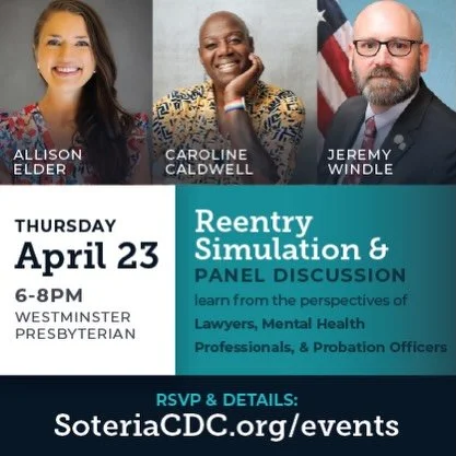 WALK IN THE SHOES OF MEN &amp; WOMEN JUST RELEASED FROM PRISON.

Find out first hand the realities and challenges of reentering society after incarceration by attending a Reentry Simulation hosted by Soteria Community Development Corporation and West