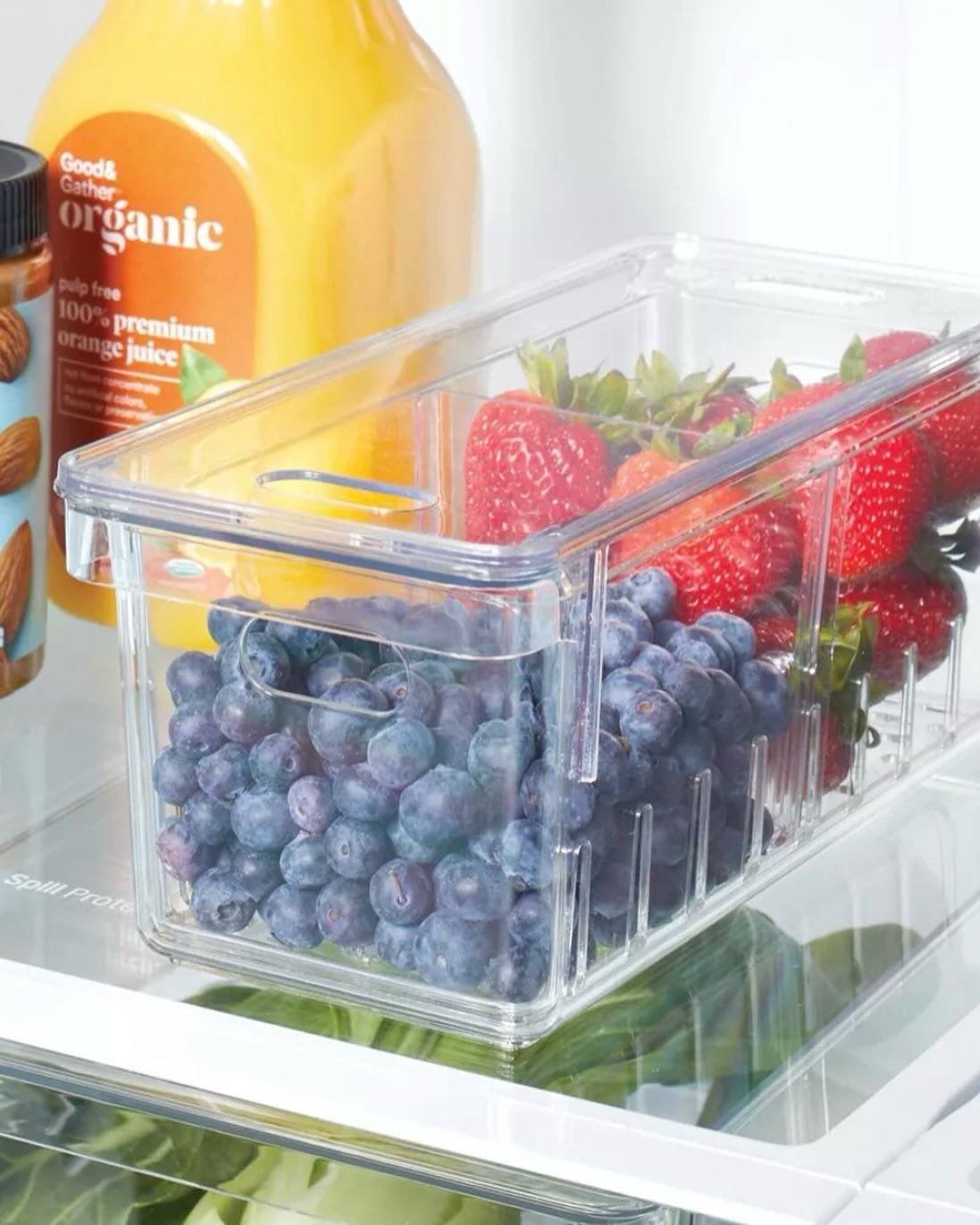 Aren&rsquo;t you &ldquo;berry&rdquo; excited to see this? 🍓🫐

The Brightroom Divided Berry Bin at @target 🎯 with an open-top design for easy access to the contents! 

&bull; Divided colander fridge bin
&bull; Made from a BPA-free material
&bull; R
