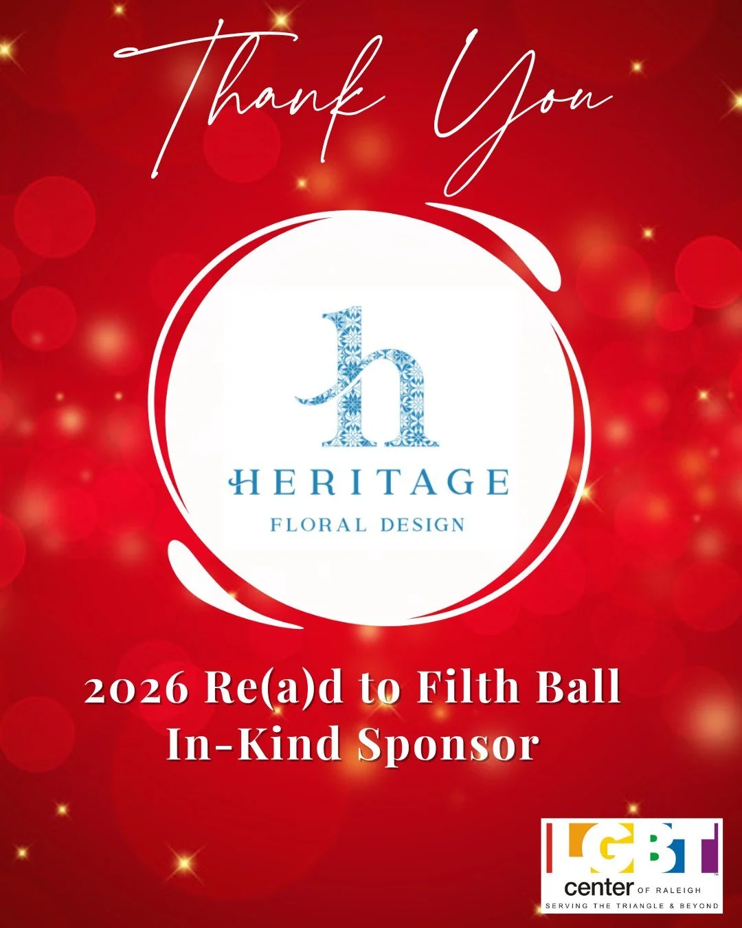 Heritage Florals is a local floral studio and proud supporter of the LGBT Center of Raleigh. Known for creating stunning and intentional arrangements, Heritage helps bring beauty to life&rsquo;s biggest moments.

Be sure to take notice of the exquisi