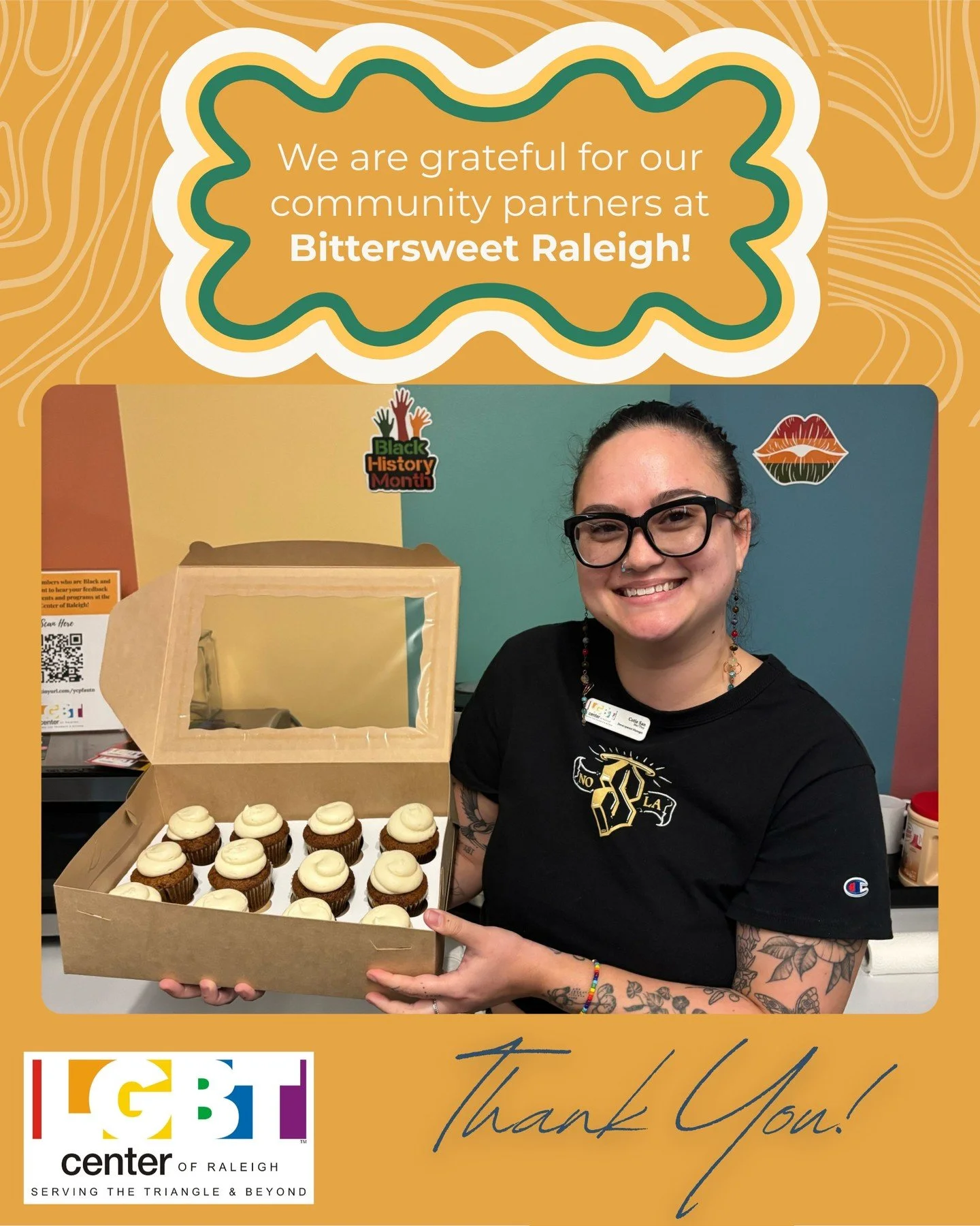 Thank you @bittersweetraleigh for your continued support! Our community always enjoys the sweet treats you so graciously donate to our events. 

We appreciate our community partners so much! We wouldn't be able to do what we do without you! ❤️