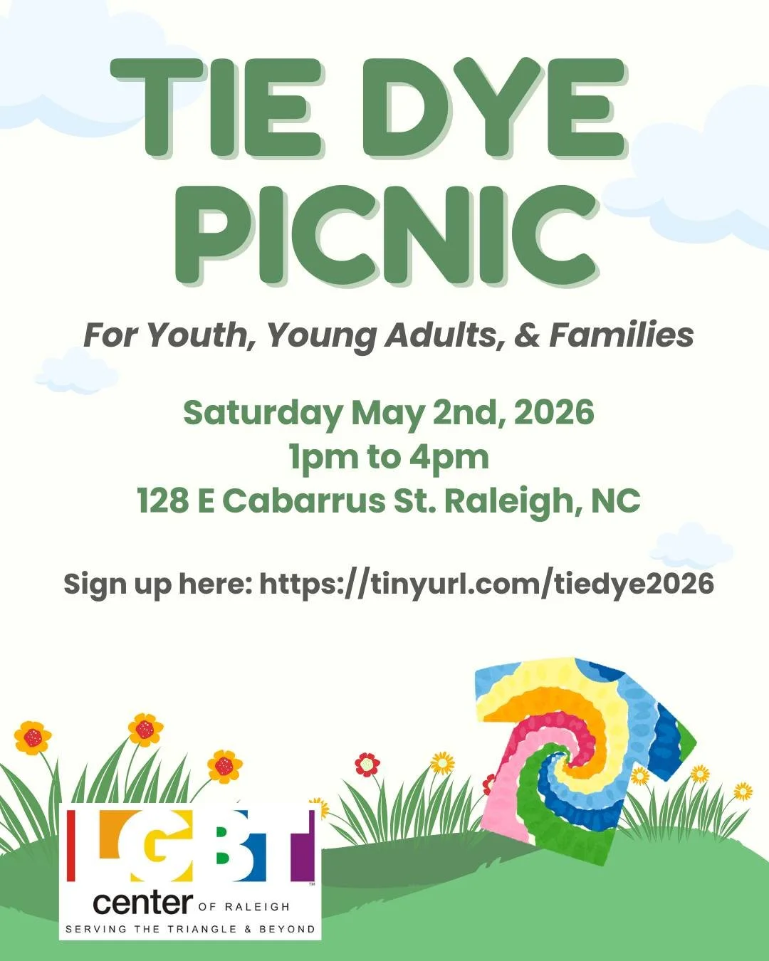 Spring has sprung and it's time to get creative! 🌈

Join us on Saturday, May 2nd from 1 PM - 4 PM for fun tie dye activities!

Registration link is in our bio! 🔗