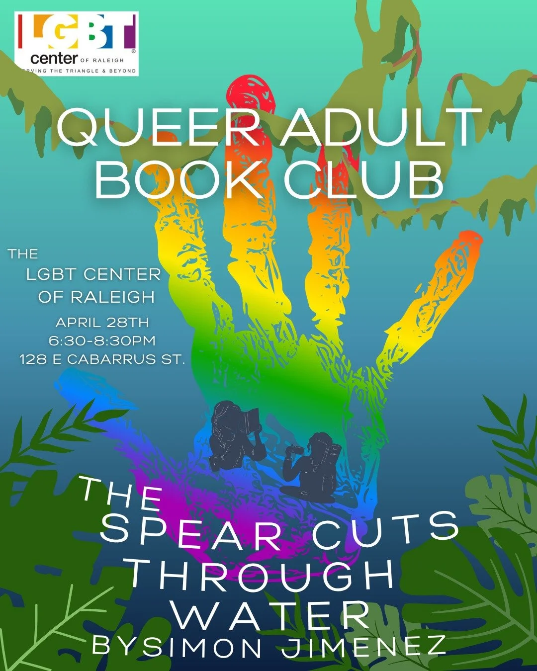 It's almost time to discuss our April Queer Adult Book Club pick! Come join the in person conversation at our next meetup taking place on April 28th from 6:30 - 8:30 PM at The Center ! 

Our May Queer Adult Book Club pick will be announced soon! ✨ 📚