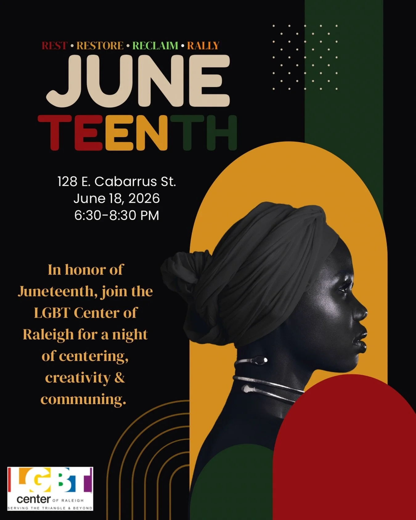 Join us on June 18th from 6:30 - 8:30 PM for an evening centered on wellness and community. Together, we will honor Juneteenth by acknowledging the past, embracing the present, and investing in our collective well-being for a better future!  More det