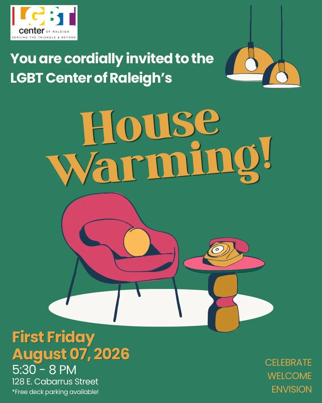 Mark it down. 📌 The LGBT Center of Raleigh is throwing a House Warming on Friday, August 7th and everyone&rsquo;s invited. Cake? Yes. Crafts? Absolutely. A full tour of the building plus a raid through our Queer Clothing Closet? Say less. 

Tag some