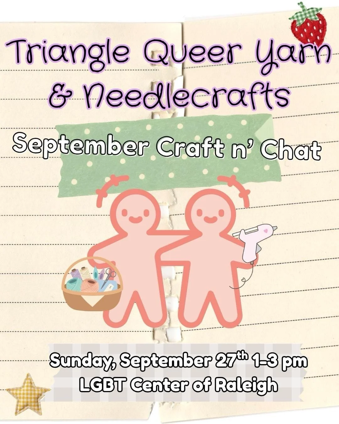 Something new is coming to The Center!

Join Triangle Queer Yarn &amp; Needlecrafts (@tqyn.nc) for Craft n&rsquo; Chat tomorrow, September 27th from 1-3 PM!

🧶 TQY&amp;N is a community group for adults interested in building queer community through 