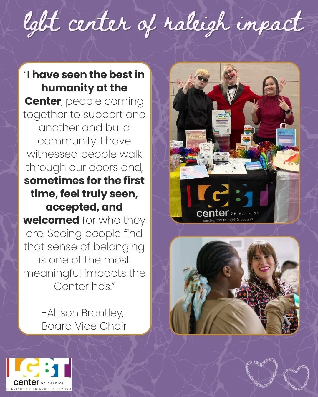 The people make the Center what it is. And we wouldn't have it any other way! 💜🏳️&zwj;🌈

This LGBTQ+ History Month, we're celebrating the community we've built together and the people who continue to make this work possible.
There's still so much 