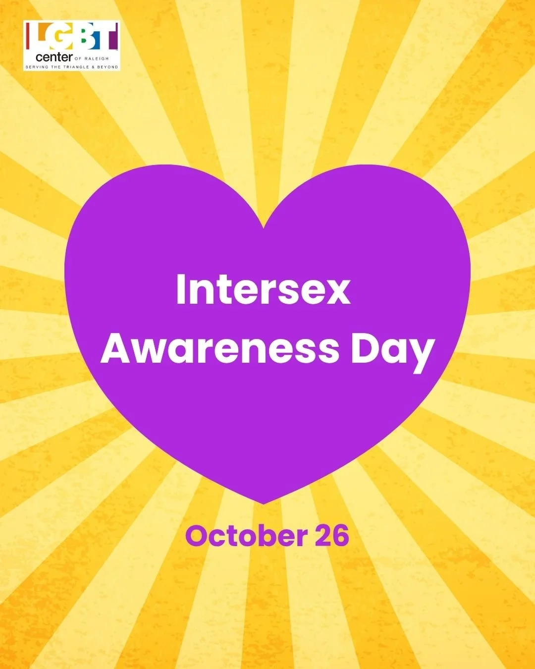 💛💜 Today is Intersex Awareness Day! 💜💛
 
October 26th. 2026 marks 30 years since intersex activists and allies took to the streets in the first public intersex rights demonstration in the United States.

Three decades later, intersex advocates ar
