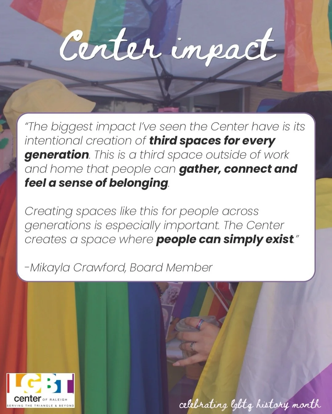 There&rsquo;s something special about having a place in your community where you know you&rsquo;re always welcome. 💜

Our Board Member, Mikayla Crawford, understands just how much that matters. As we continue celebrating LGBTQ+ History Month, we&rsq