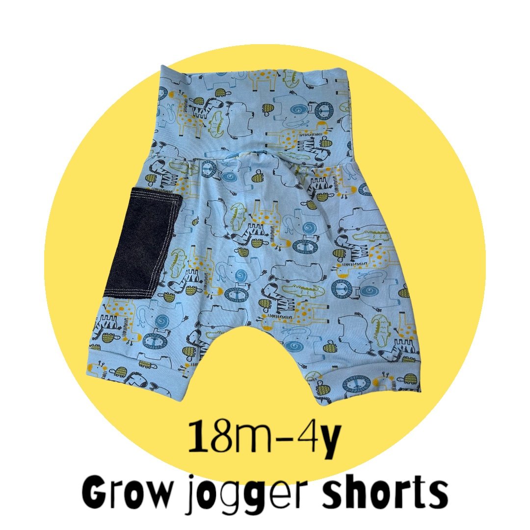 Blue Animal 18M-4Y Grow Jogger Shorts