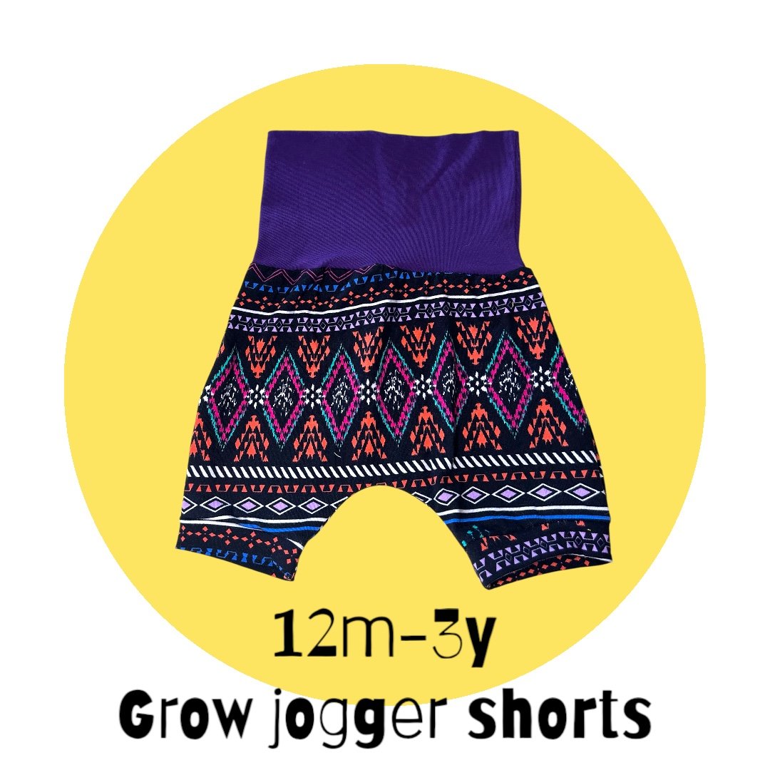 Patterned 12M-3Y Grow Jogger Shorts
