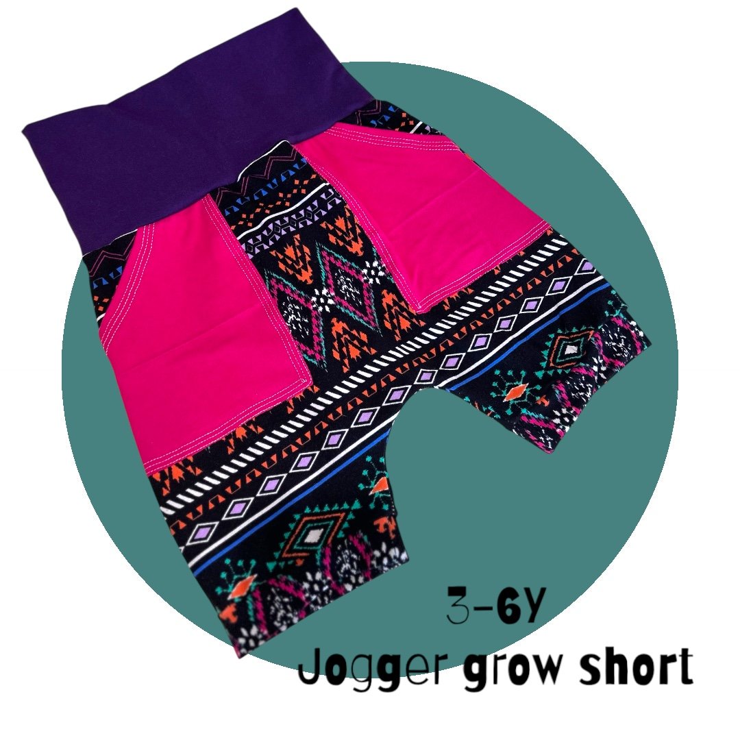 Patterned 3-6Y Grow Jogger Shorts