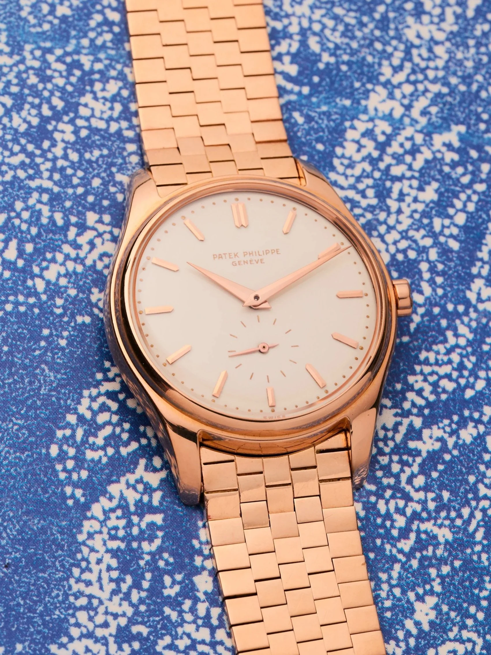 Patek Philippe ref 2526 18k Rose gold w/ 18k Gay Freres Brick Bracelet