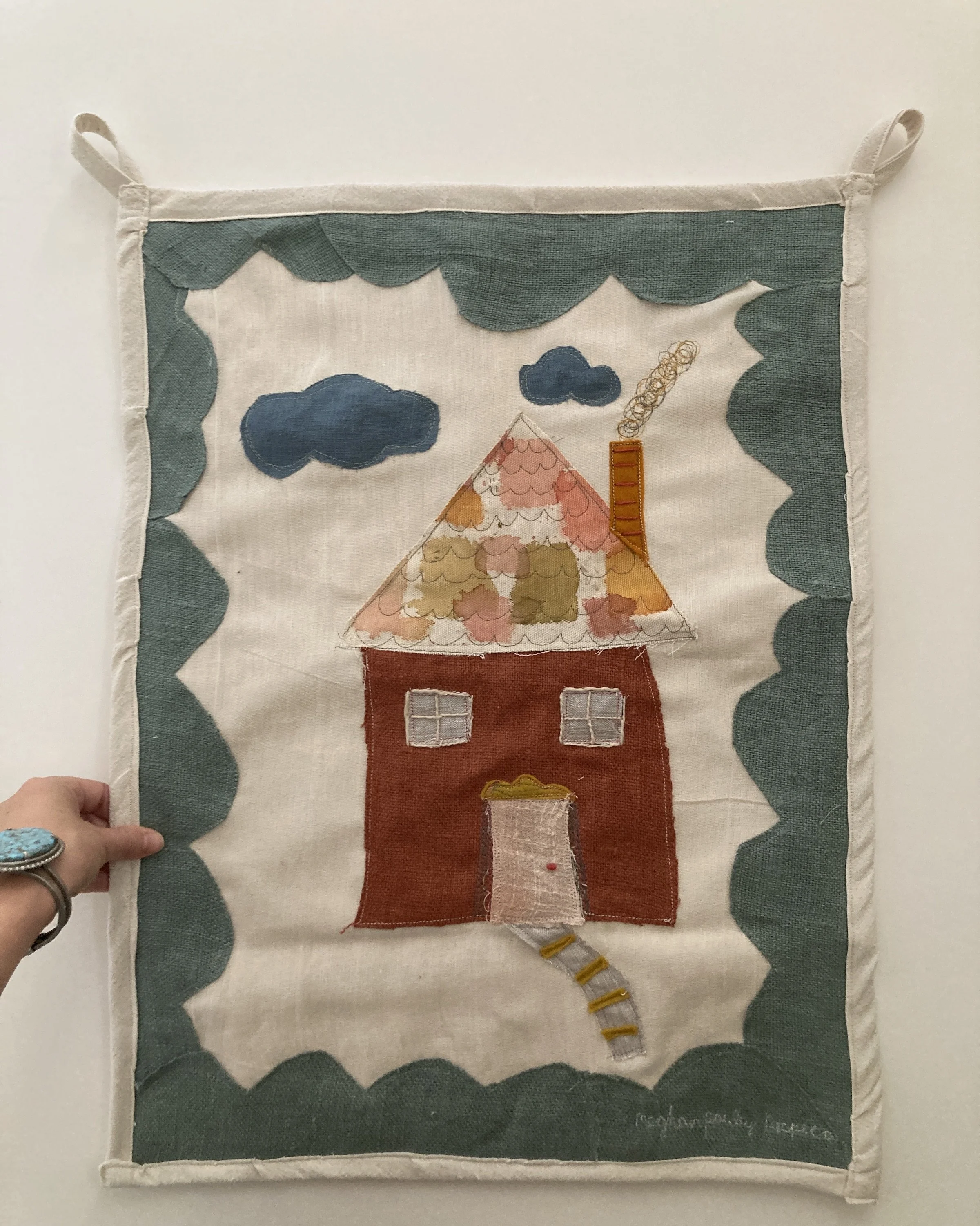 Handmade + One of a Kind Textile Art Full of Stitching