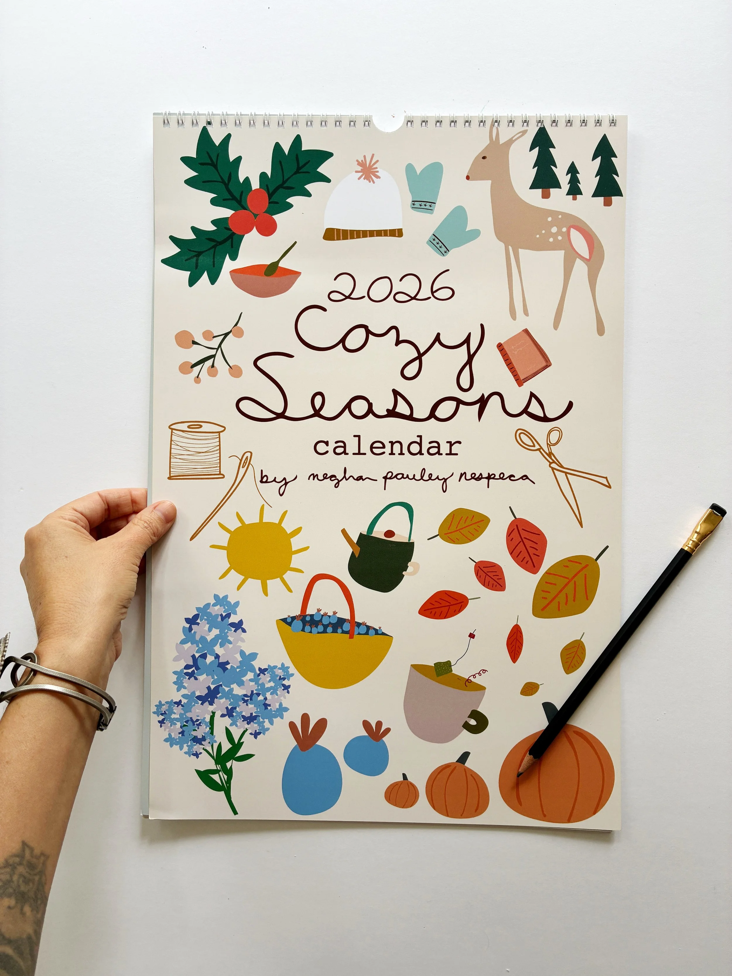 My NEW Cozy Seasons 2026 Illustrated Wall Calendar is Here!