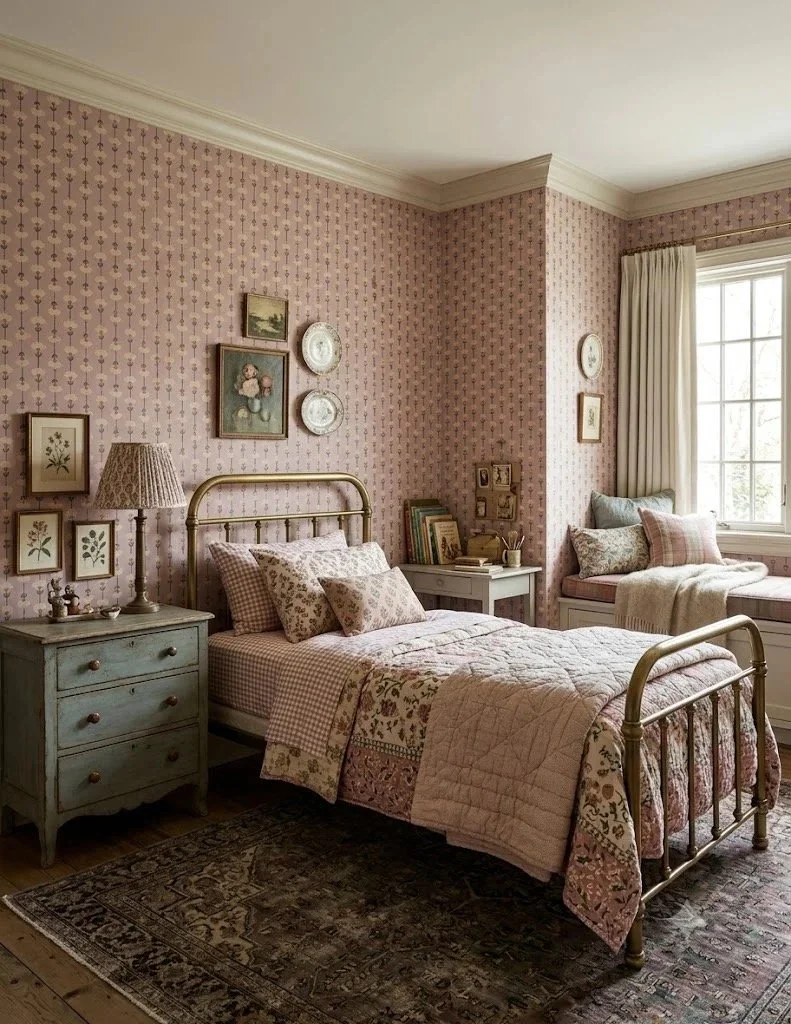 Mauve Floral Wallpaper Meghan Pauley Nespeca and Loomwell