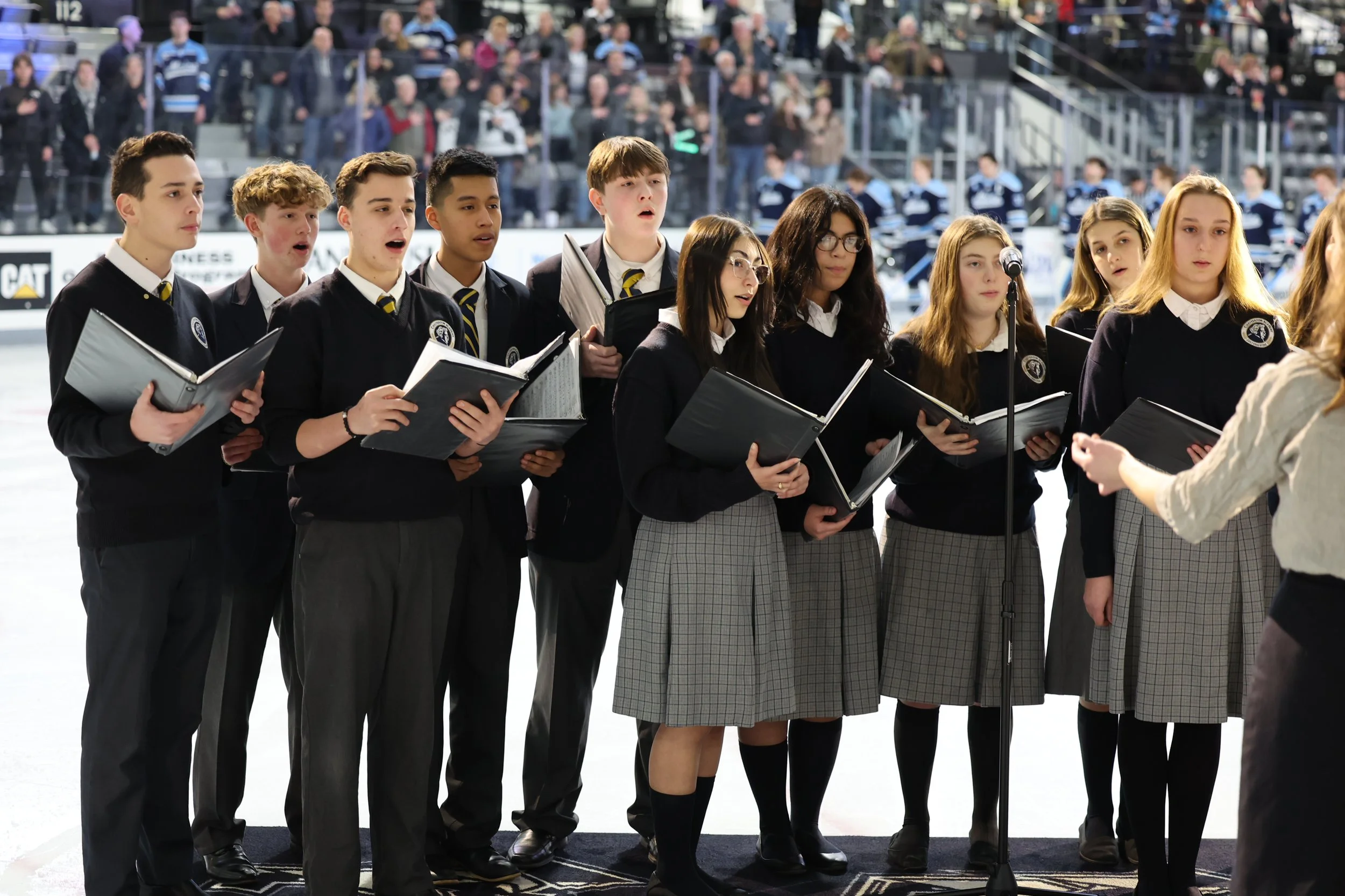 Chesterton Choir at PC Hockey Game