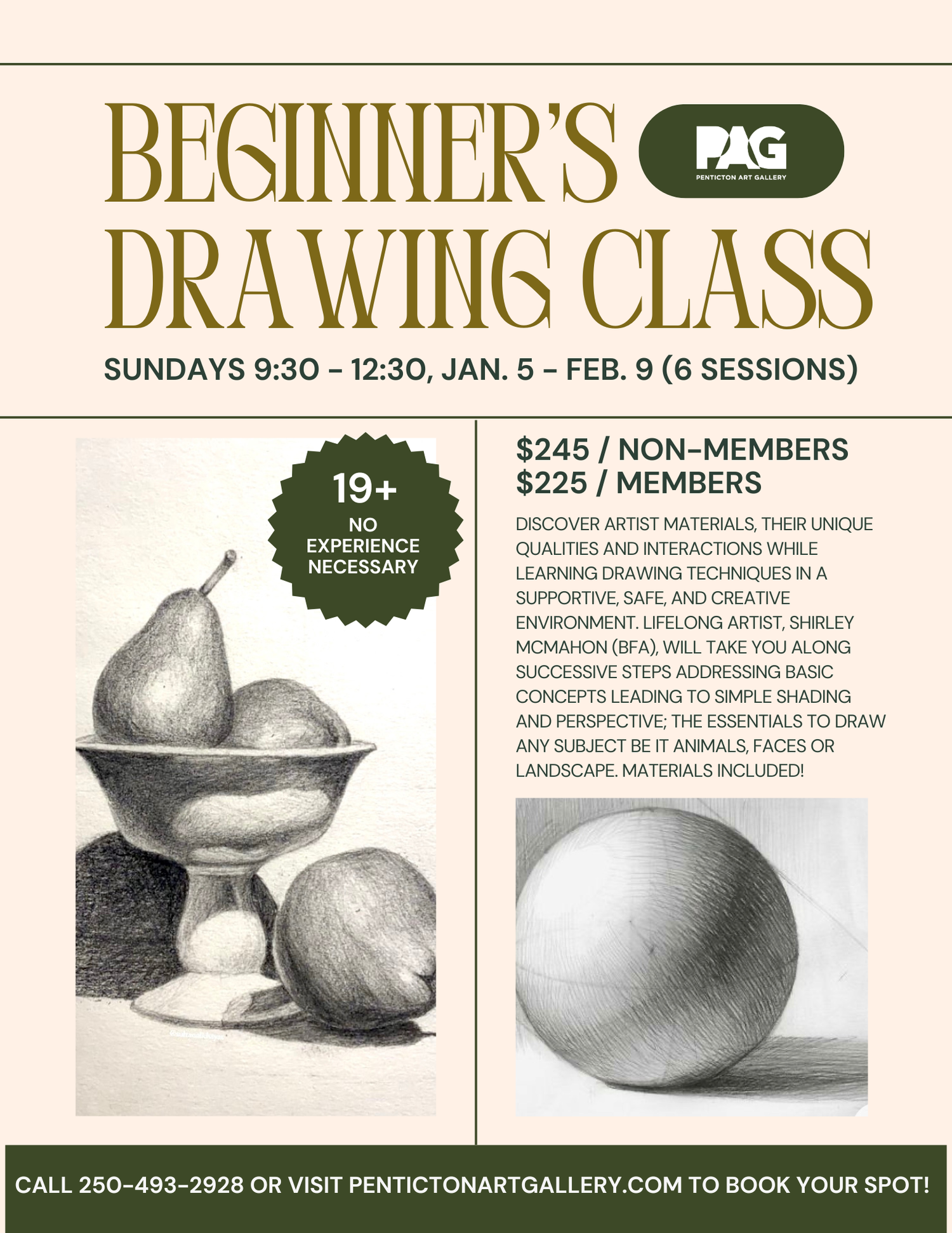 Beginners Drawing 2025 — Penticton Art Gallery