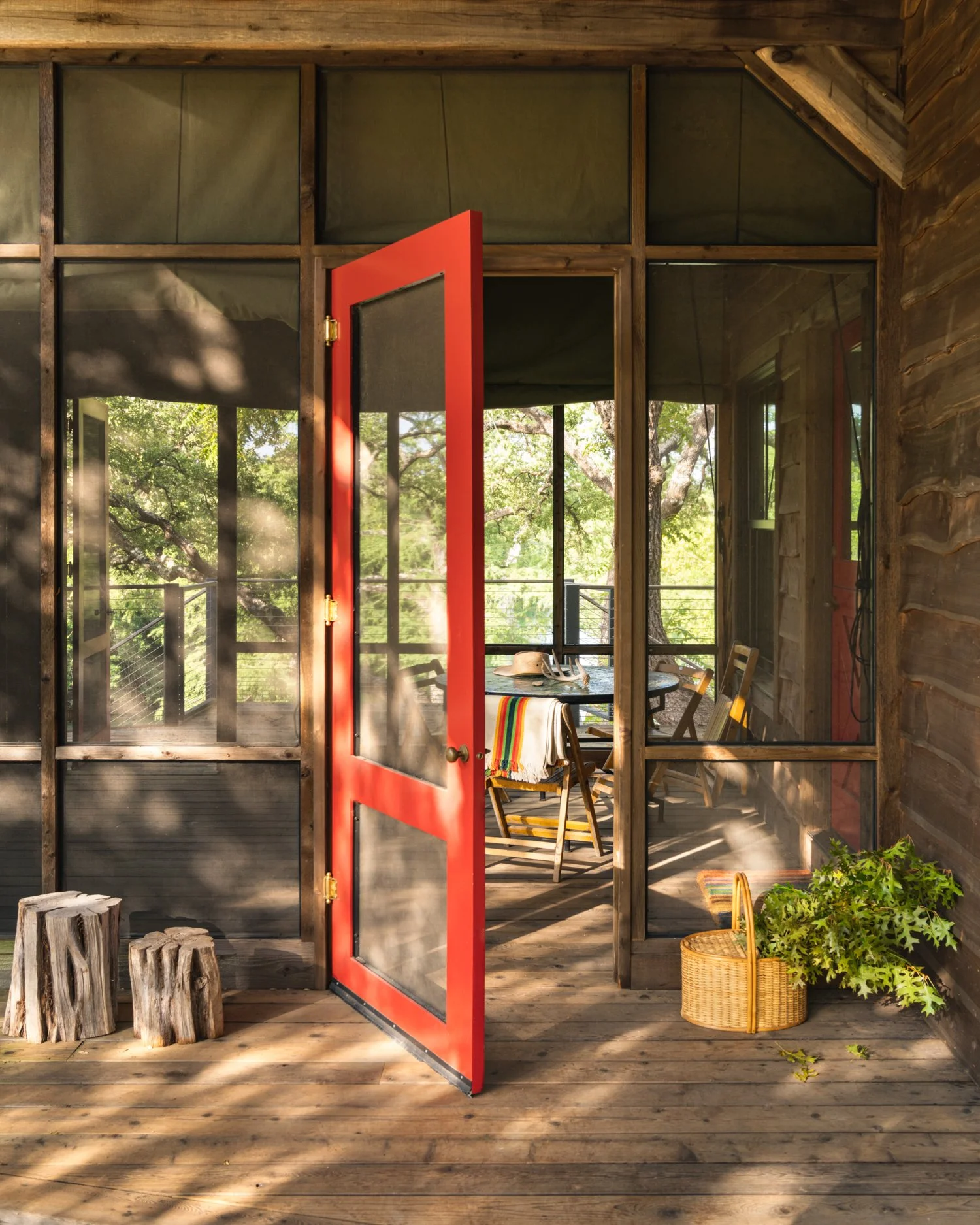 Dog trot breezeway guesthouse, Creek ranch property