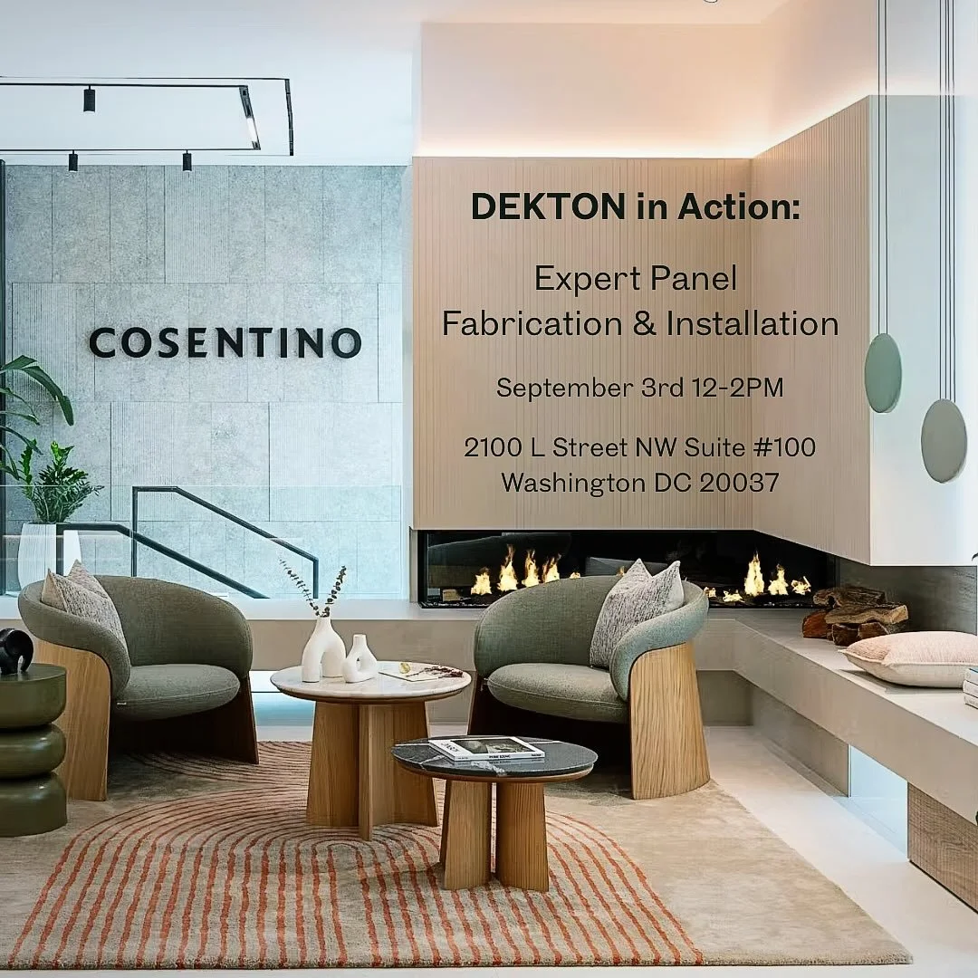 The DCDC is proud to spotlight an exciting opportunity from our Corporate Sponsor, Cosentino, who is hosting an exclusive event in Washington, DC:
β¨ DEKTON in Action: Expert Panel on Fabrication & Installation Techniques β¨
π
 Tuesday, September