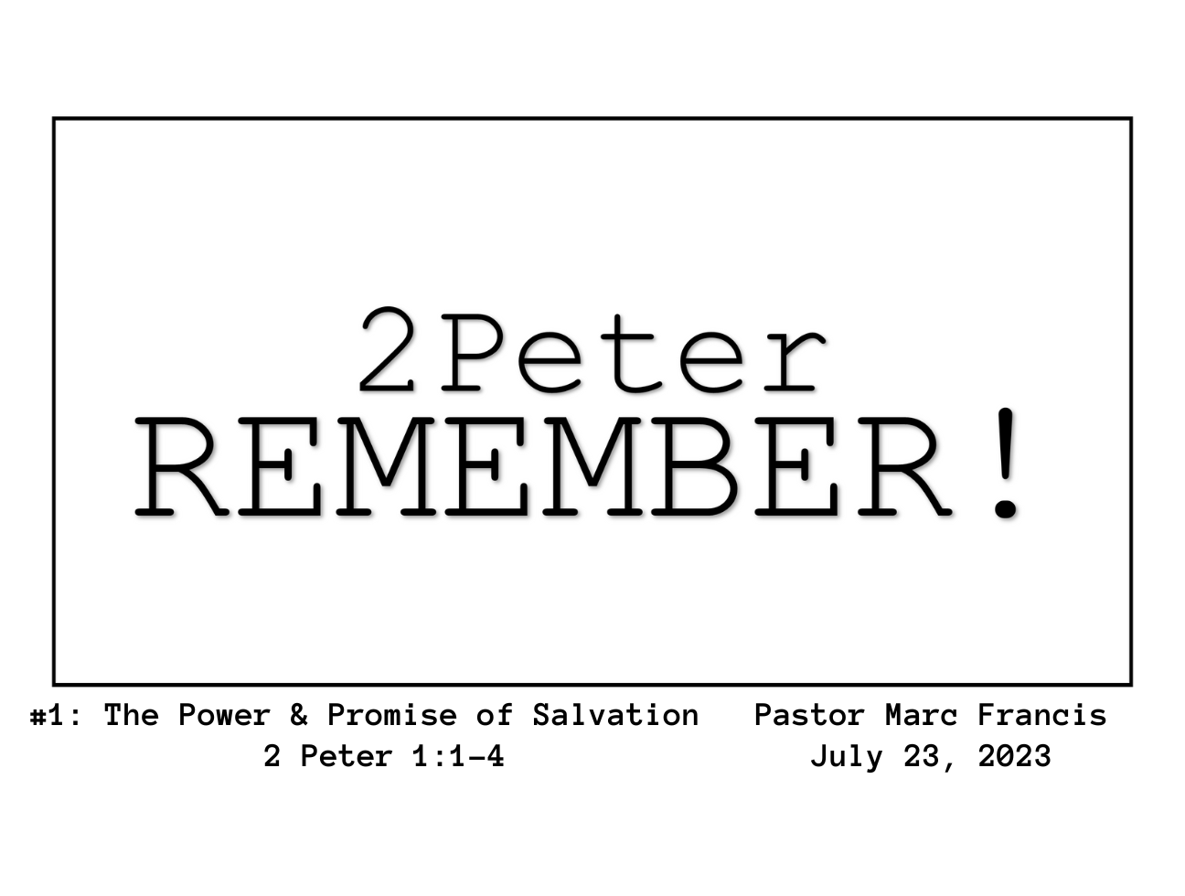 The Power of Promise &amp; Salvation