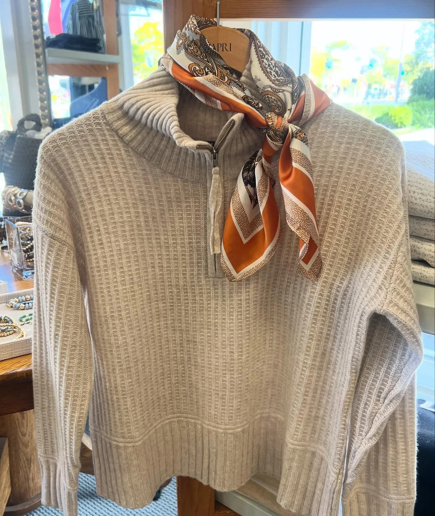 ✨CAPRI STYLE TIP✨we love to accessorize with a fun scarf! Elevates any outfit for ultimate style!