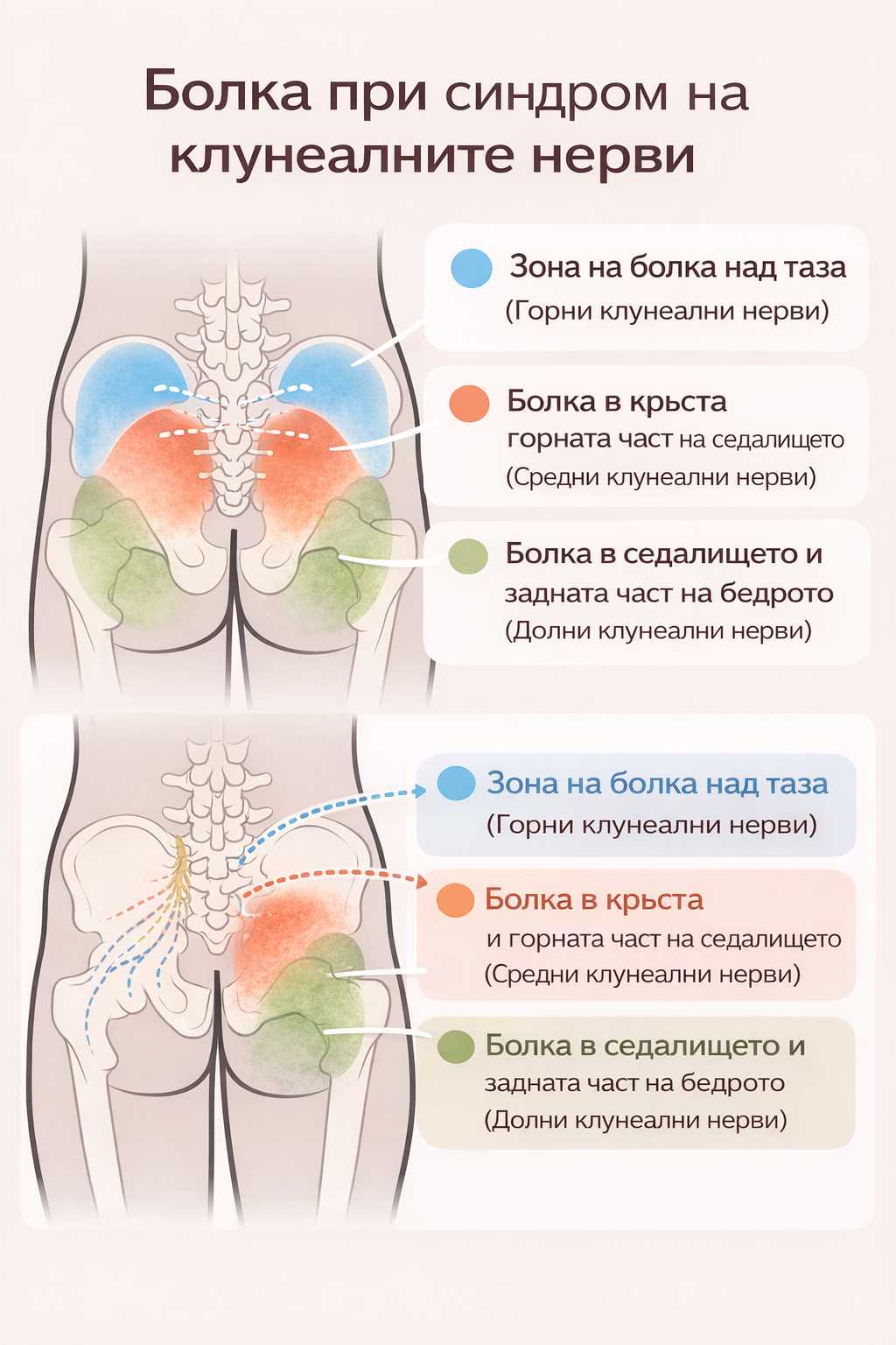 Синдром на клунeалните нерви – болка в кръста и седалището
