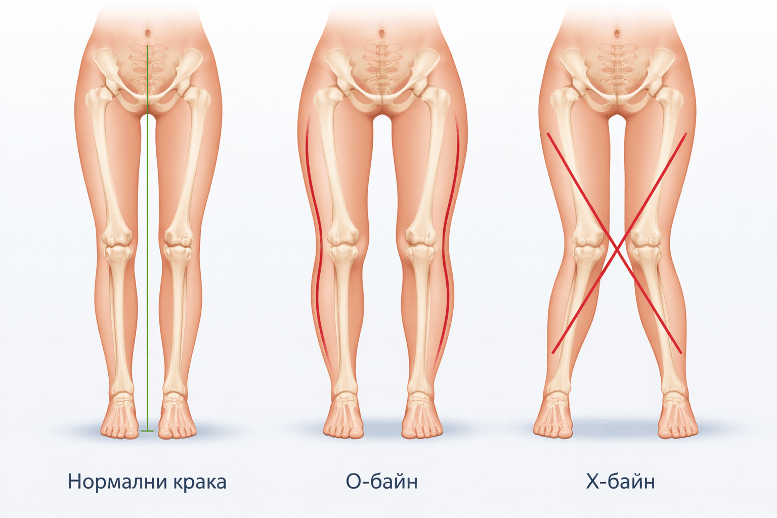 Диагноза криви крака при възрастни