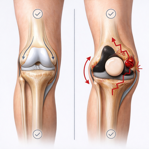 Болка след смяна на колянна става: как ротационните грешки могат да повлияят движението