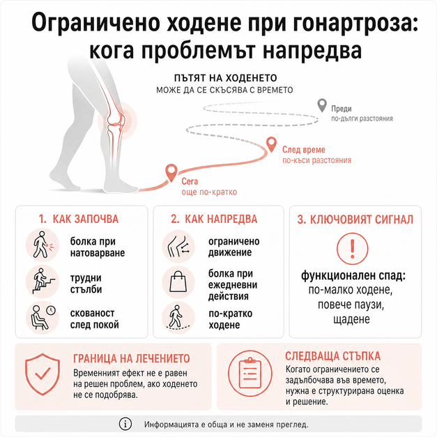 Ограничено ходене при артроза на коляното (гонартроза)