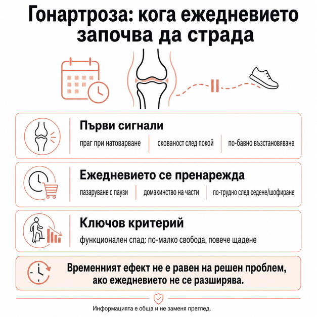 Кога ежедневието започва да страда при артроза на колянната става
