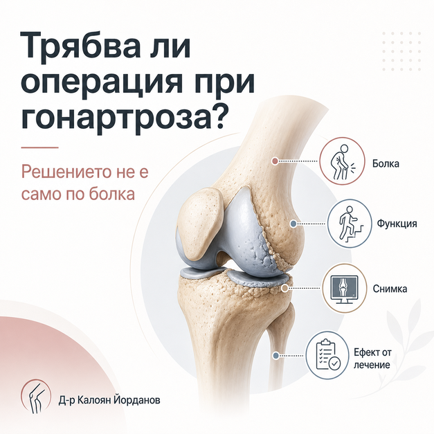 Как да разбера дали трябва операция при гонартроза