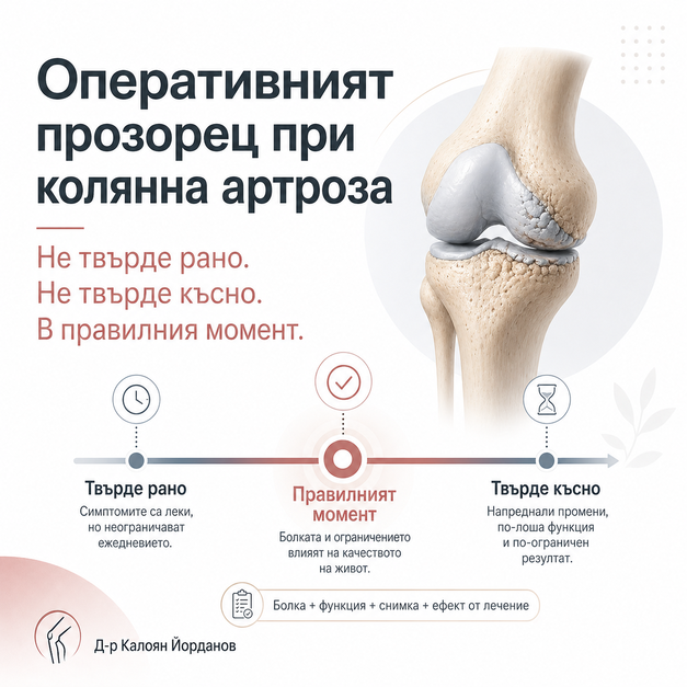 Оперативният прозорец при колянна артроза: кога операцията е правилната стъпка