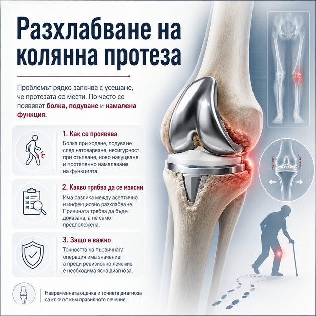 Разхлабване на колянна протеза – как се разпознава