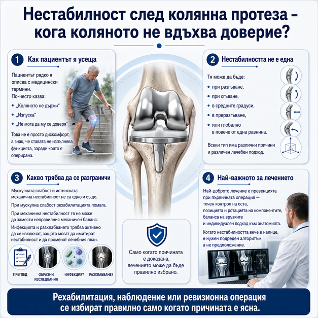 Нестабилност след колянна протеза – когато пациентът не вярва на ставата