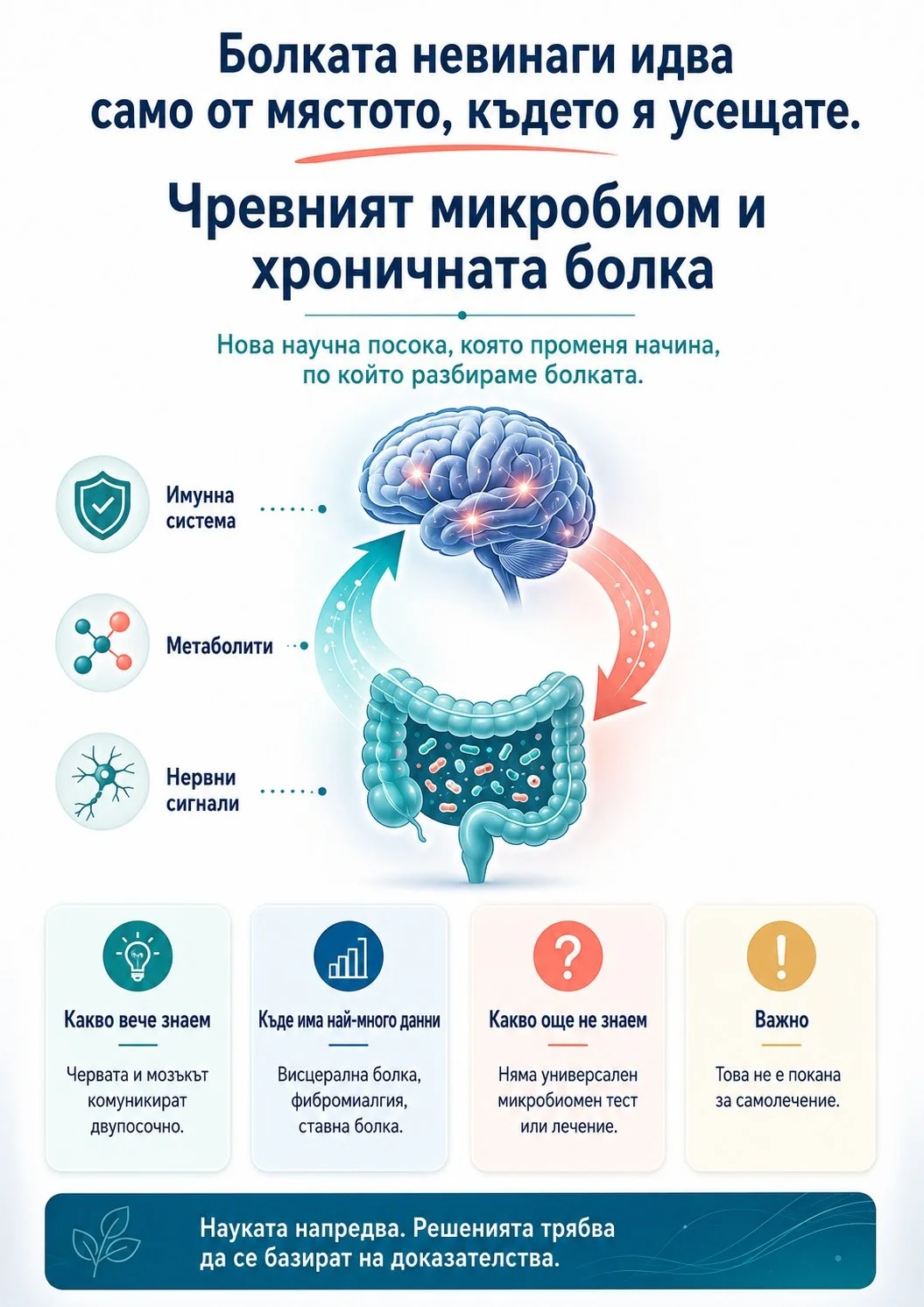 Чревният микробиом и хроничната болка – какво вече знаем и къде науката все още търси отговори