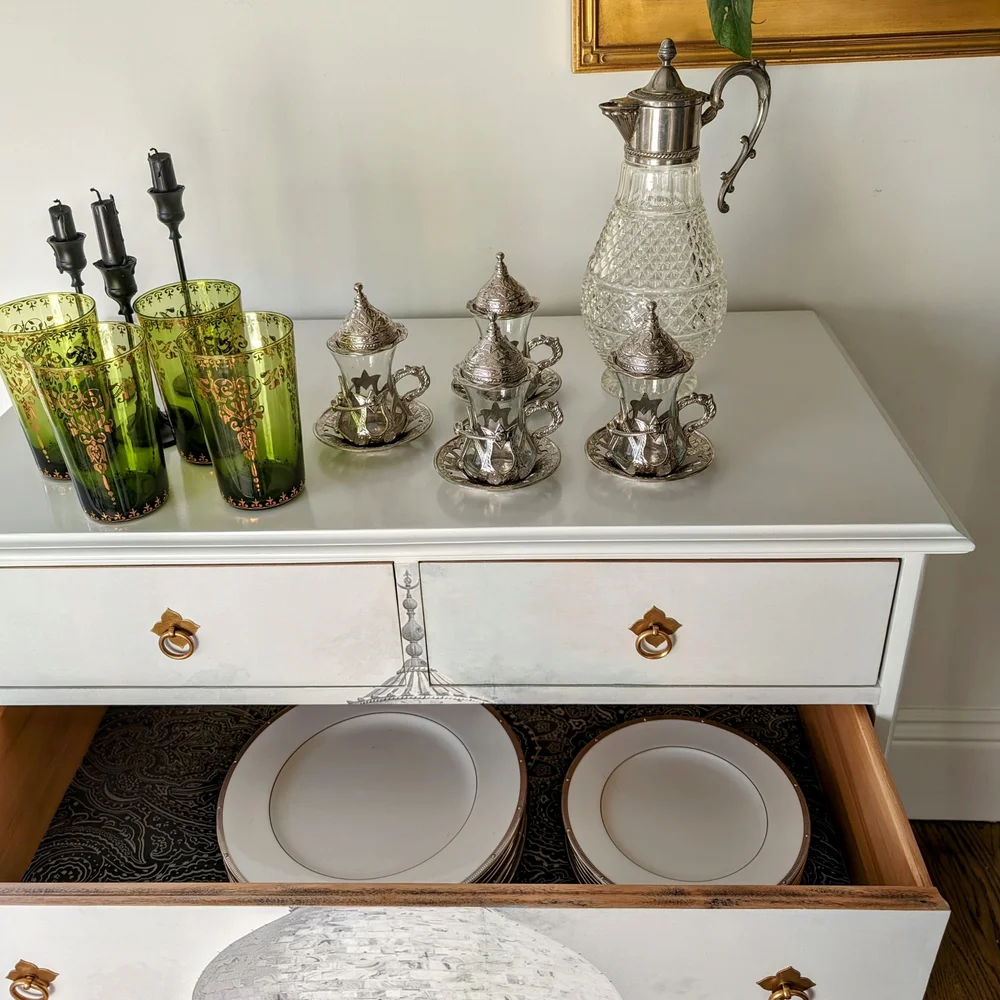vintage white and gold dresser Antique Dresser main image 1