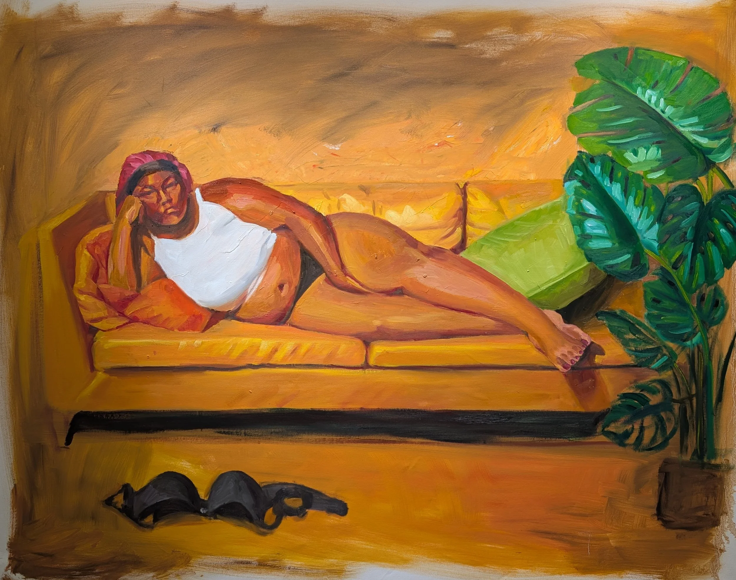 Resting In My Femininity, 2026, Oil on canvas, 72 in x 60 in 