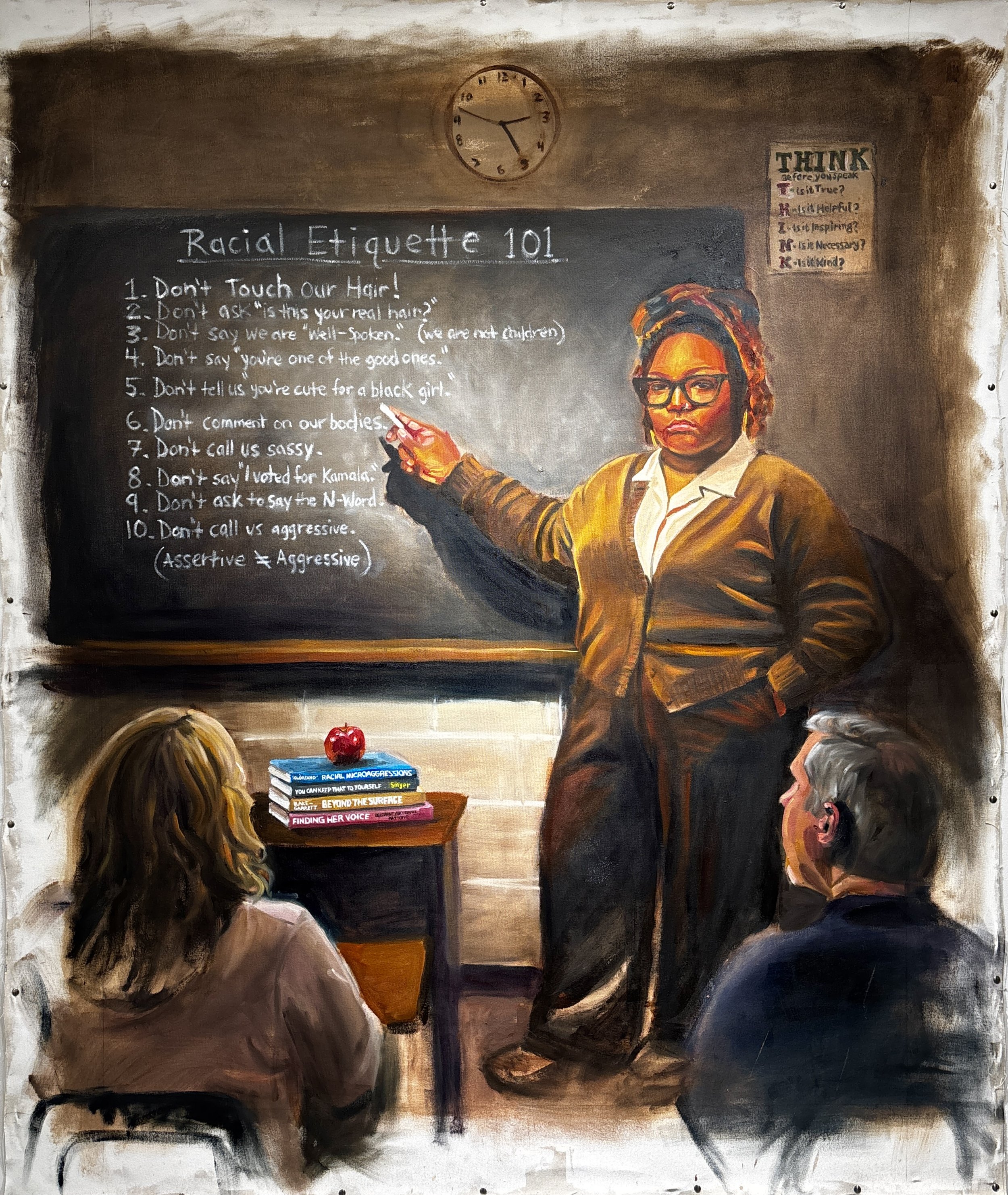 You Gon’ Learn Today, 2026, Oil on canvas, 60 in x 72 in