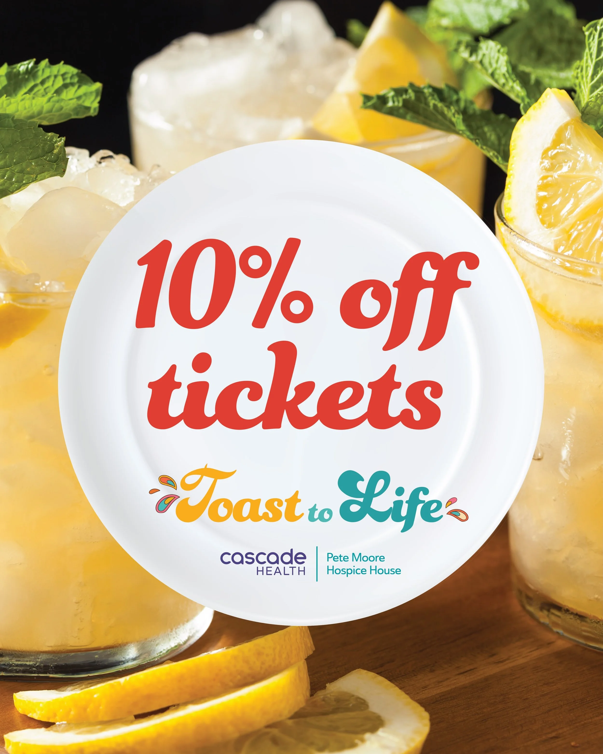 Only a few more days to get 10% off tickets to Toast to Life, our delicious August 11 benefit for Pete Moore Hospice House. Use code FOODIE26 at cascadehealth.org/toast (link in bio) through Monday to get your discount. 

#toasttolife #hospicehouse #