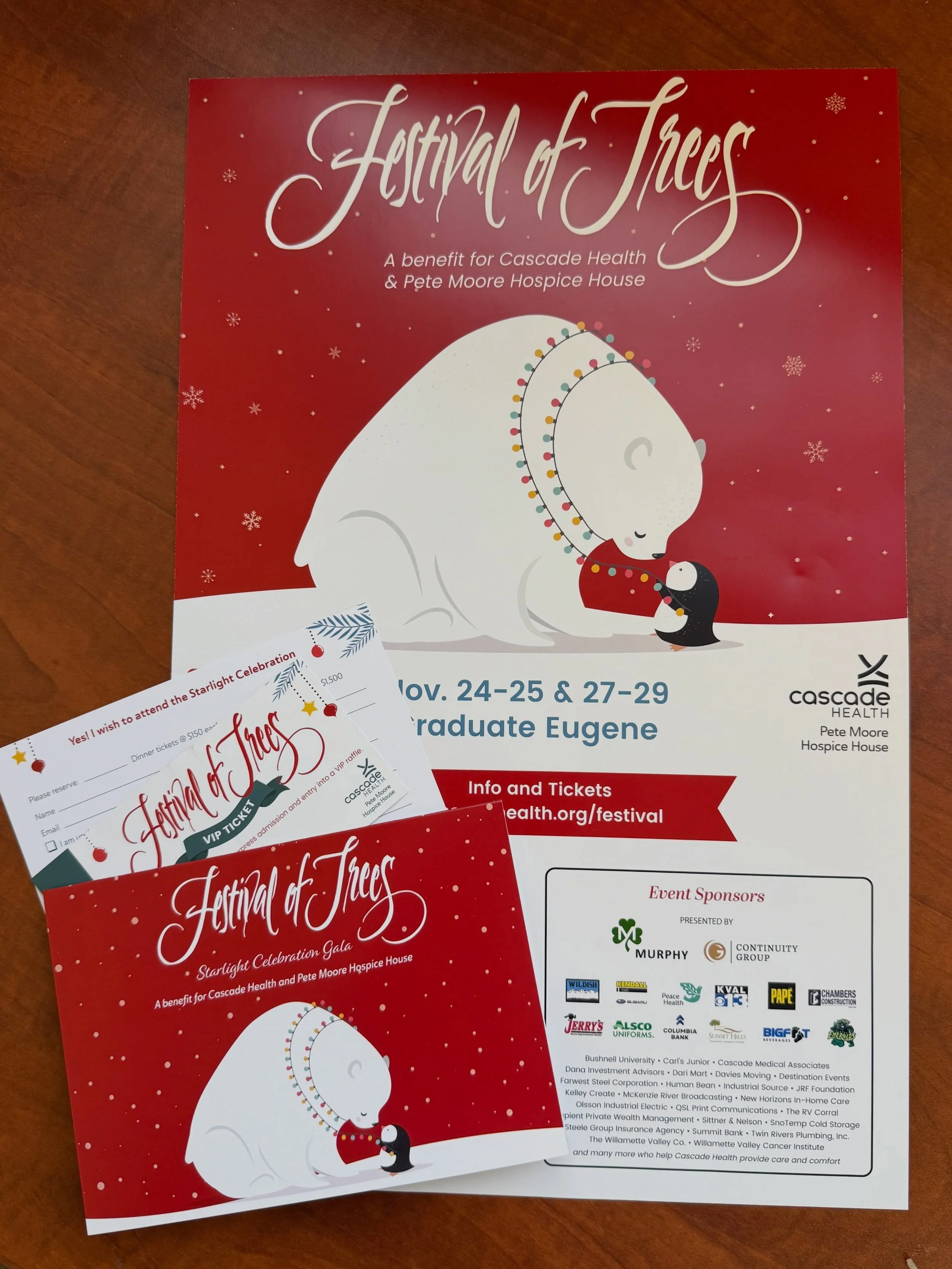 Festival must be just around the corner! Huge thanks to @qsl_print_communications for our beautiful printed materials! 🎄❤️

#festivaloftrees 
#christmas
#holiday
#christmastraditions
#benefit