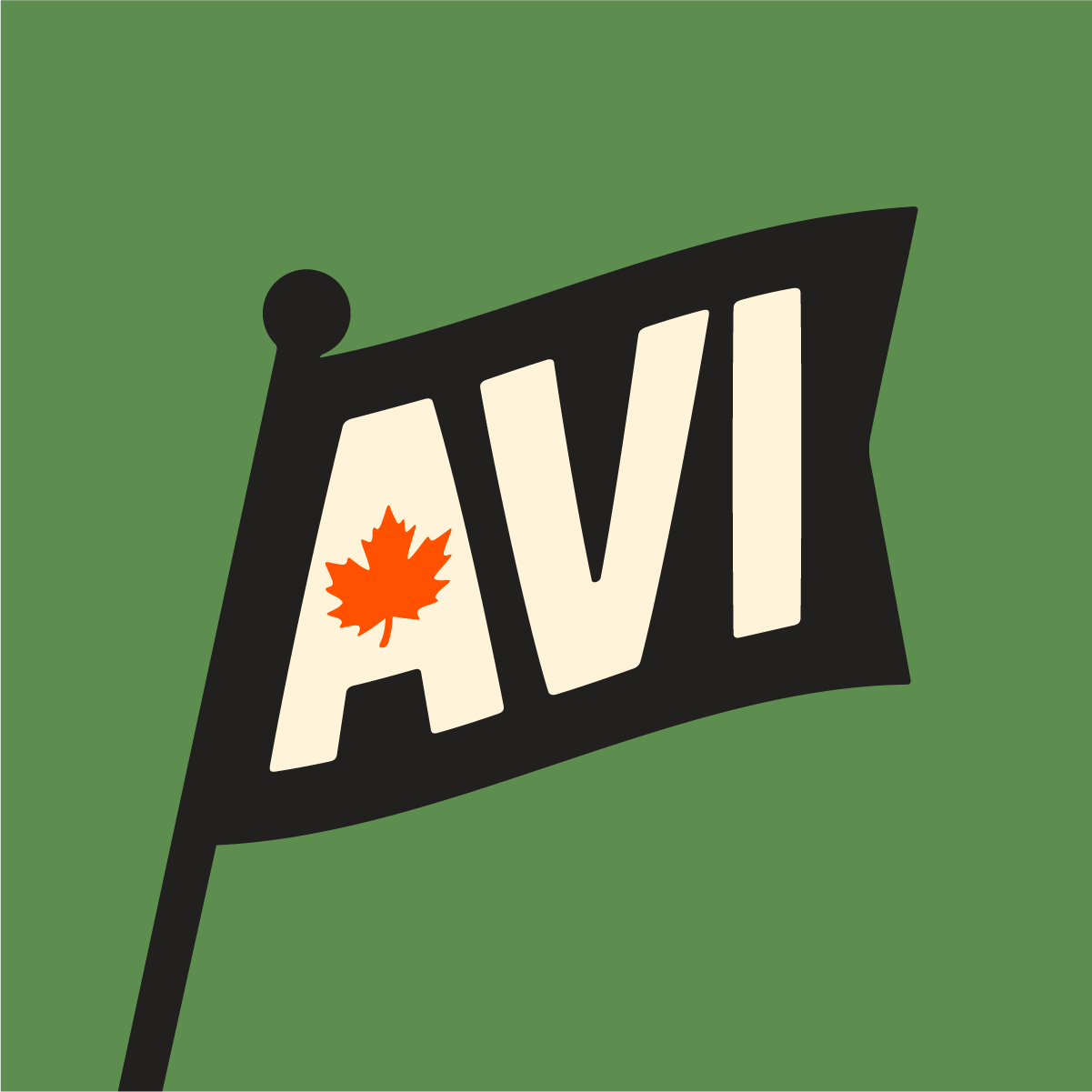 Avi flag logo on green background
