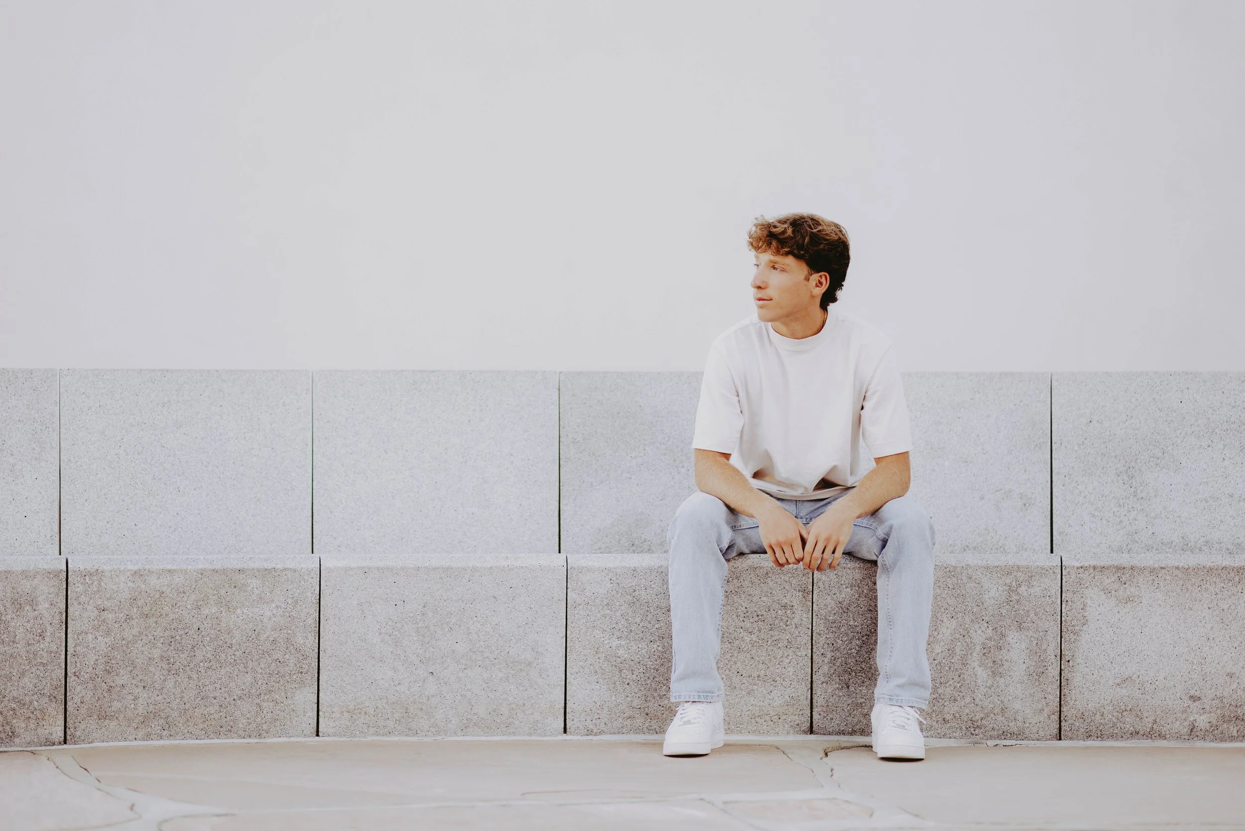  senior boy poses side profile 