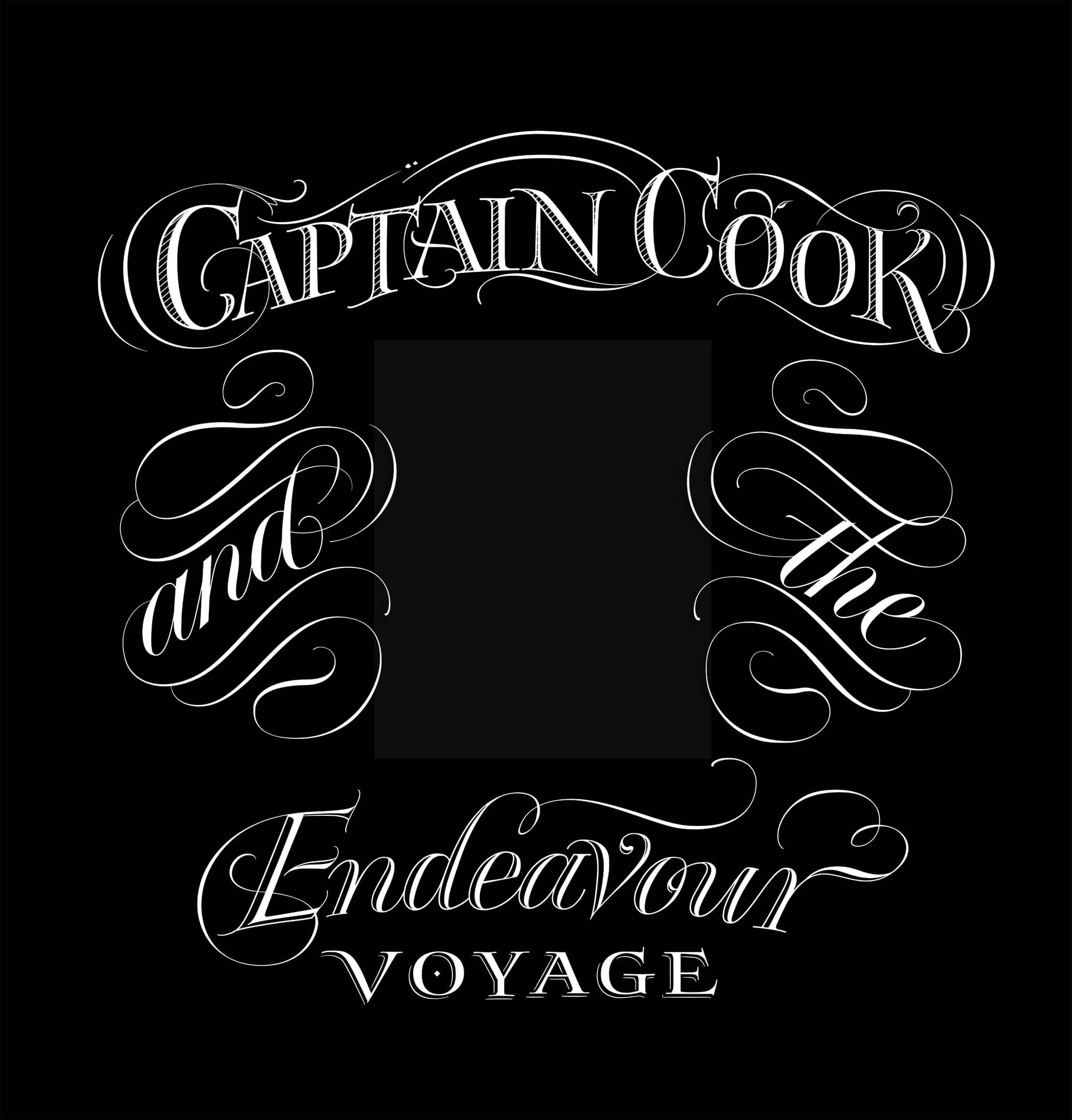 Design & Calligraphy by John Stevens. Hand-lettering title for an article about Captain Cook and the Endeavour Voyage.  Vector-drawn. Collaboration with supplestudio.com