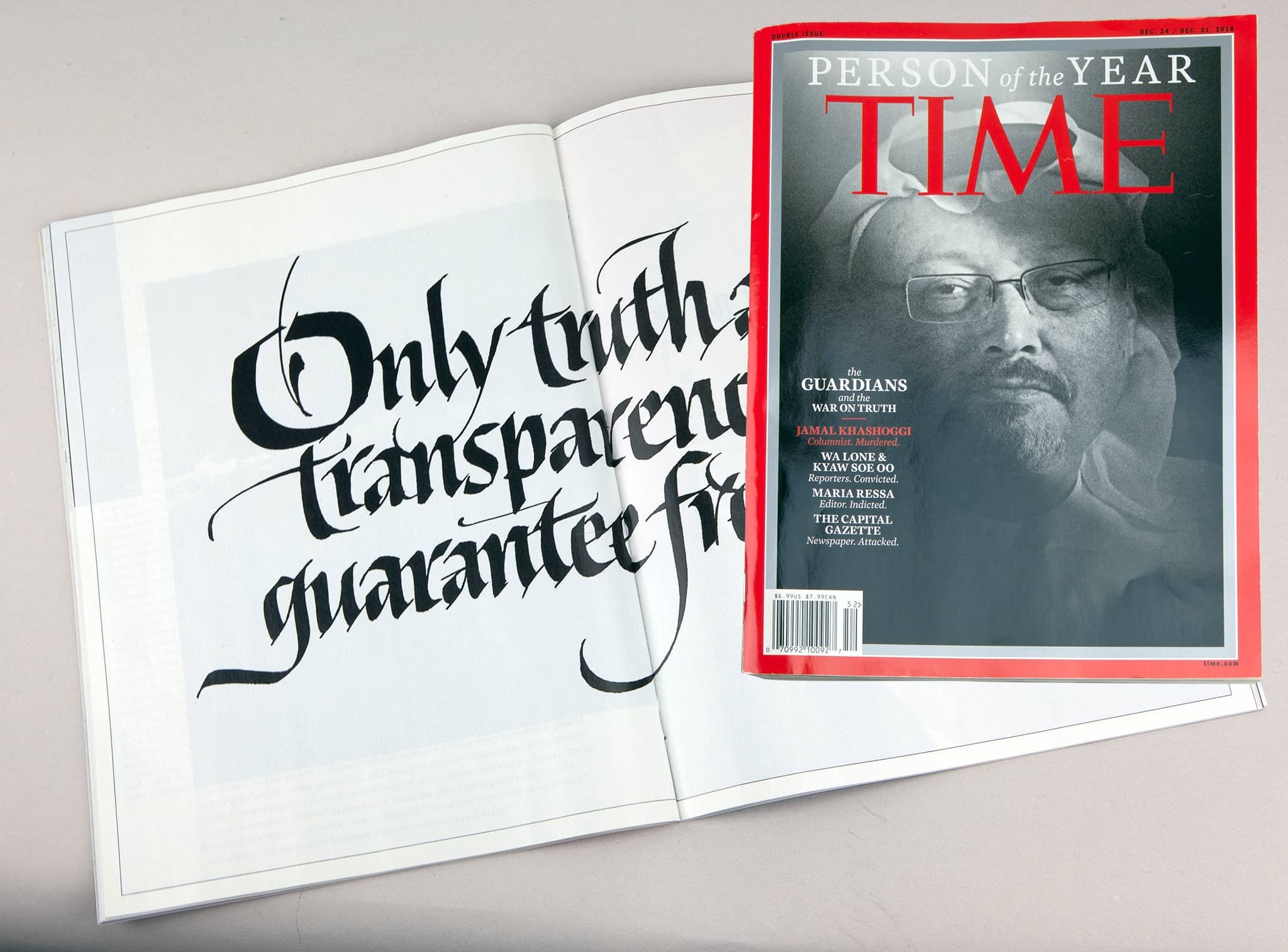 Calligraphy quotes for Time Magazine