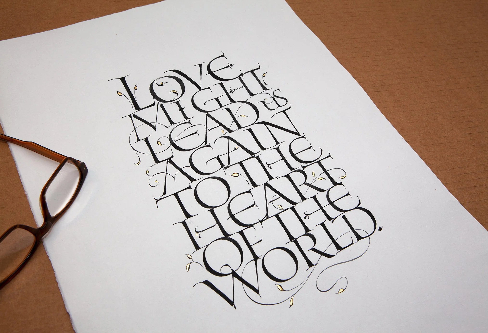 Calligraphy/Lettering broadside (page) of quotation.