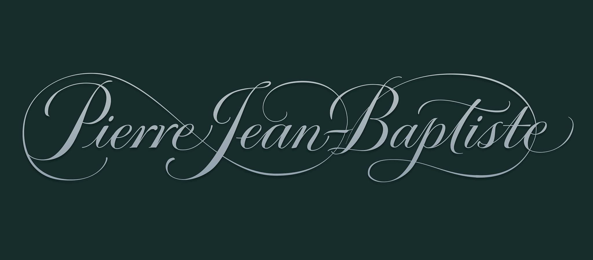 Logotype: Pierre Jean-Baptiste, hand-letteriing designed and vectorized.