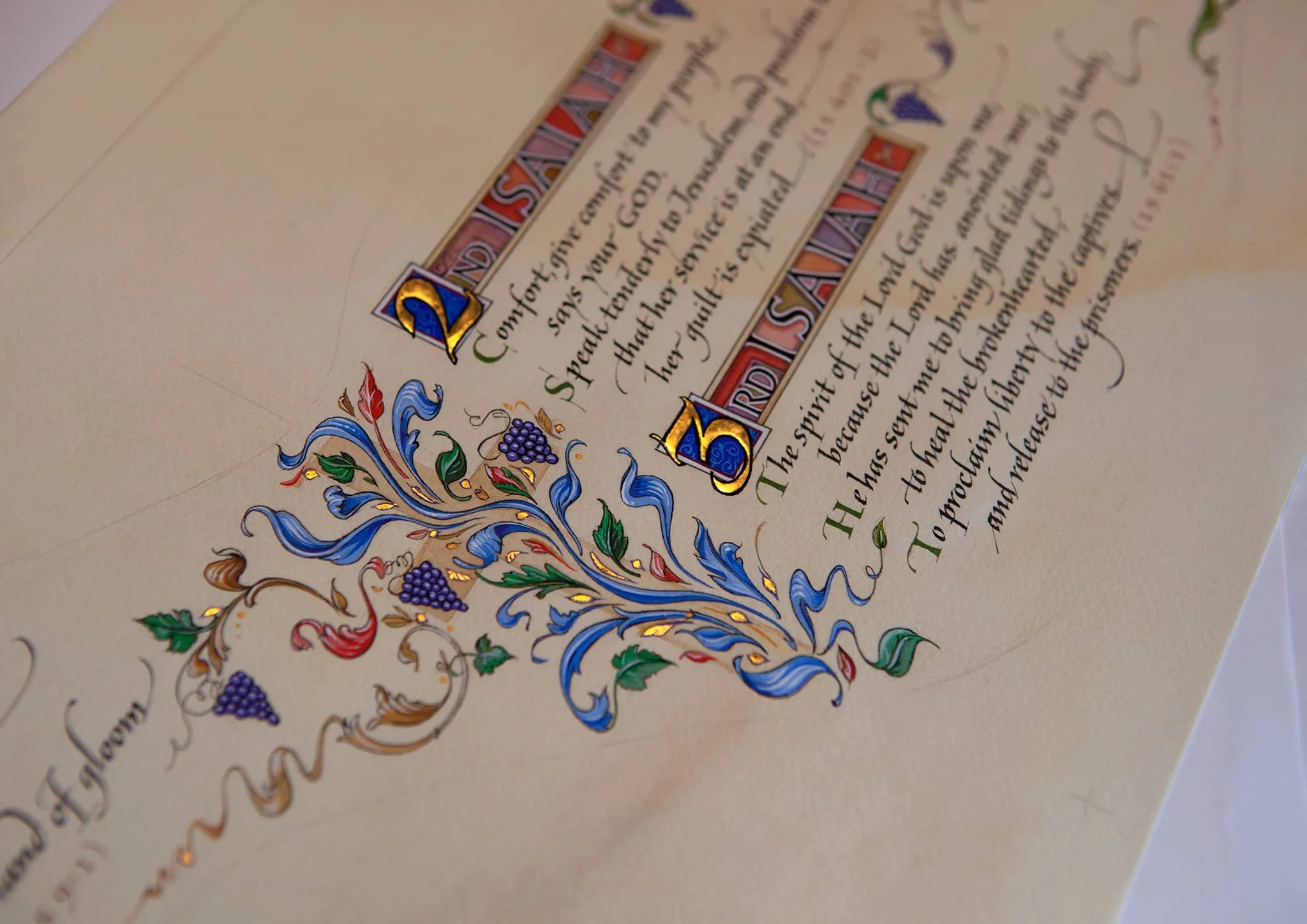 Illustration: Illumination & Calligraphy with 23k Gold Leaf
