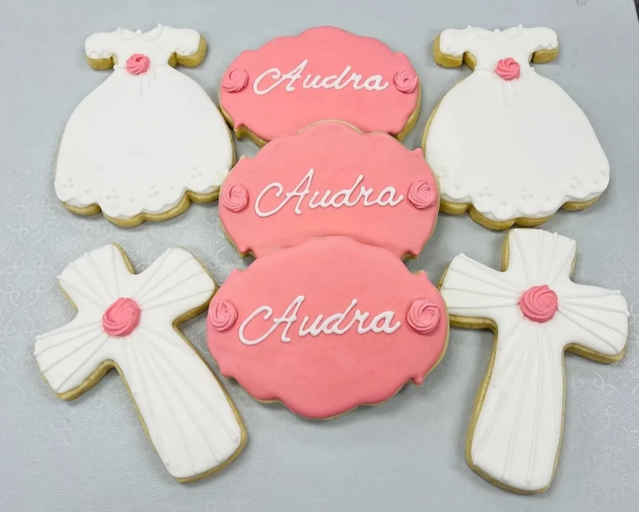 White and Pink Sugar Cookies