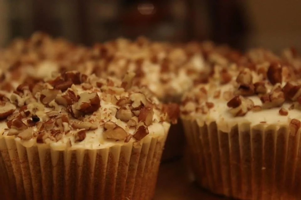 Maple Pecan and Cream Chess frosting Cupcakes