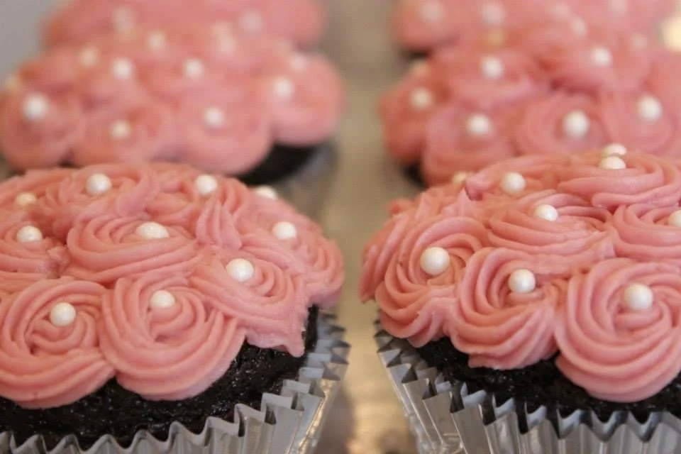 Pink Cupcakes with Pearls